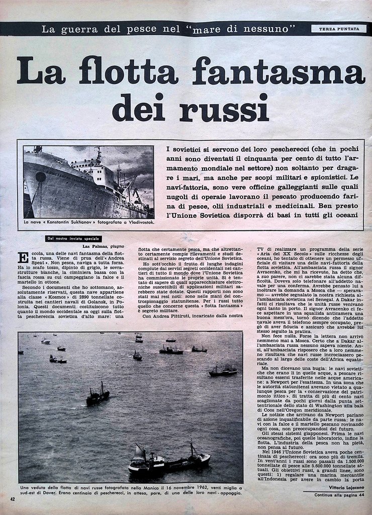 Articolo del 1966 La Flotta Fantasma dei Russi Navi Sovietiche …