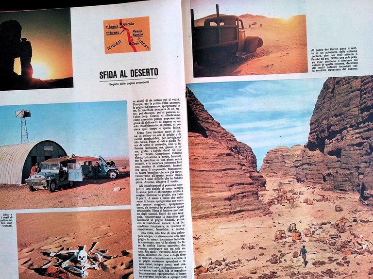 Articolo del 1966 Sfida al Deserto Lino Pellegrini Sahara Cimitero …