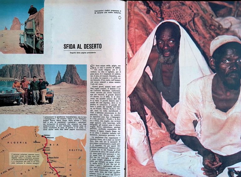 Articolo del 1966 Sfida al Deserto Lino Pellegrini Sahara Cimitero …