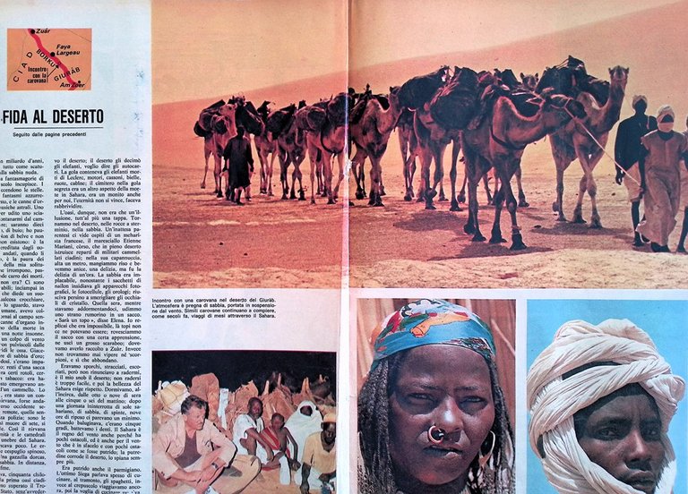 Articolo del 1966 Sfida al Deserto Lino Pellegrini Sahara Cimitero …