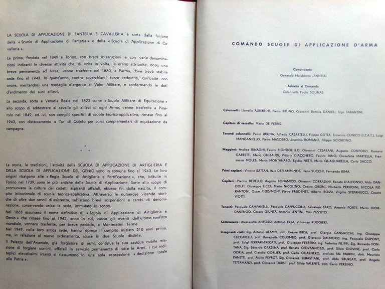 Calendario Le Scuole di Applicazione d'Arma Artiglieria del 1958 Fanteria …