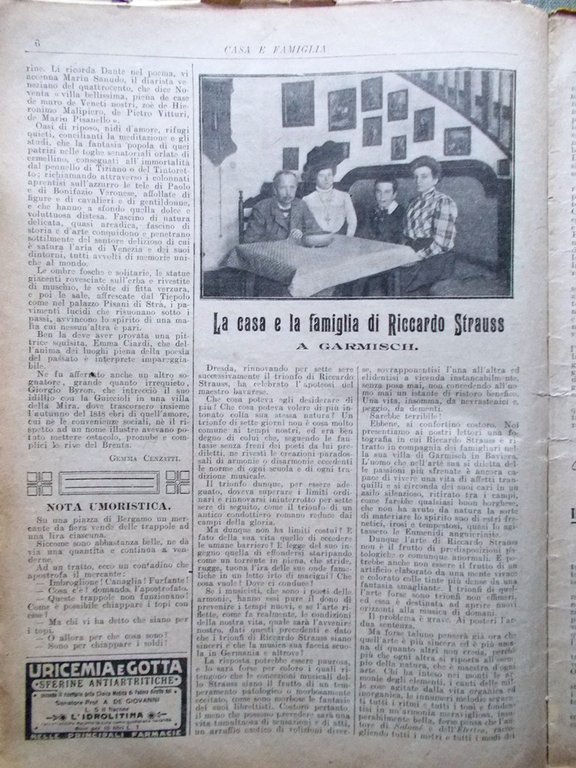 Casa e Famiglia del 14 Febbraio 1909 Catastrofe Adda Strauss …