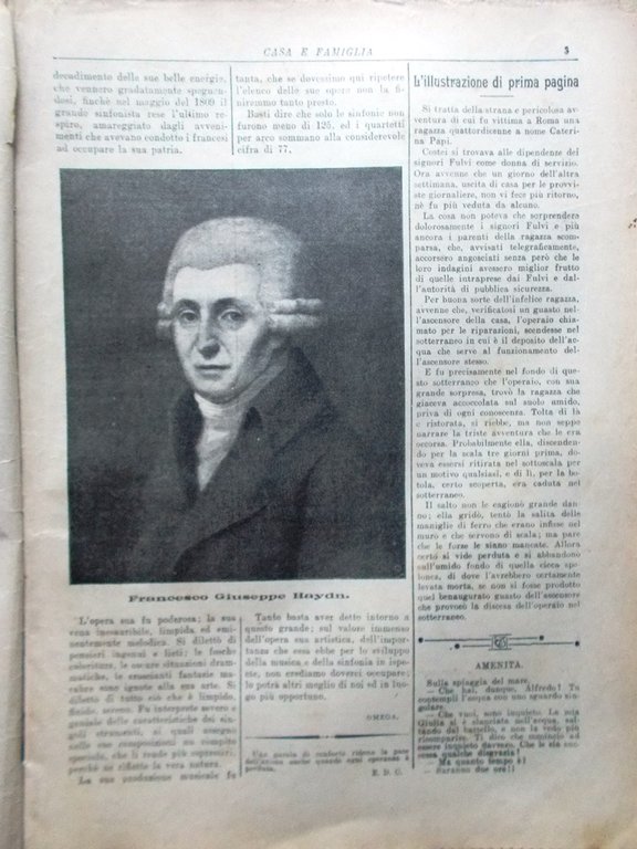 Casa e Famiglia del 30 Maggio 1909 Centenario di Haydn …