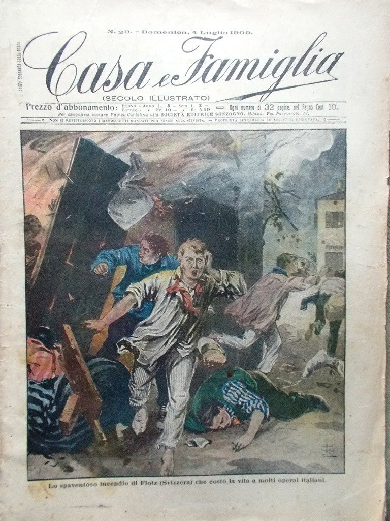 Casa e Famiglia del 4 Luglio 1909 Incendio di Lotz …