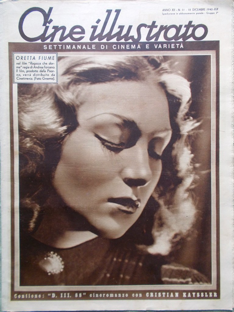 Cine Illustrato 18 Dicembre 1940 Fiume Stoppa Mercader Montenegro Porelli …