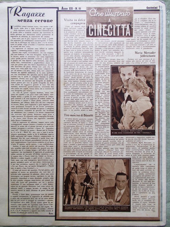 Cine Illustrato 18 Dicembre 1940 Fiume Stoppa Mercader Montenegro Porelli …