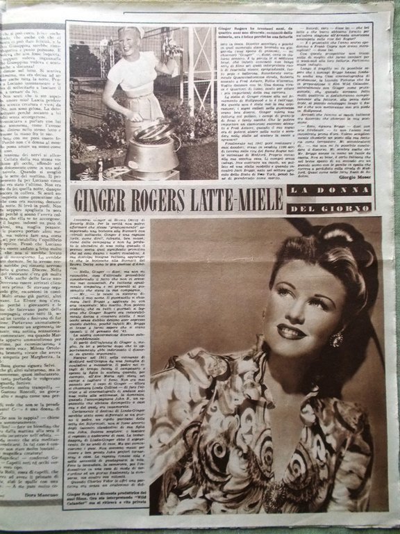 Cine Illustrato 30 Novembre 1947 Ginger Rogers Cornel Wilde Christian …