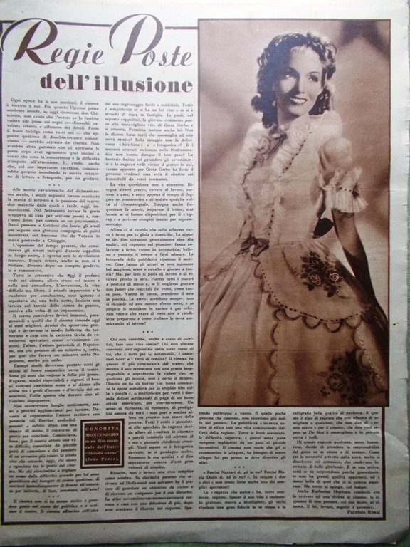 Cine Illustrato 9 Ottobre 1940 Gandusio Giachetti Montenegro Mischa Picchiatella