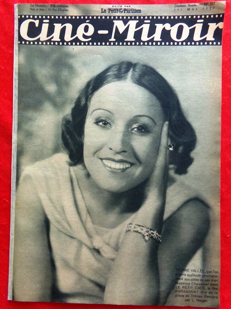 Cine-Miroir du 1 Mai 1931 Vallée Ronceray Huguette Bickford Ondra …