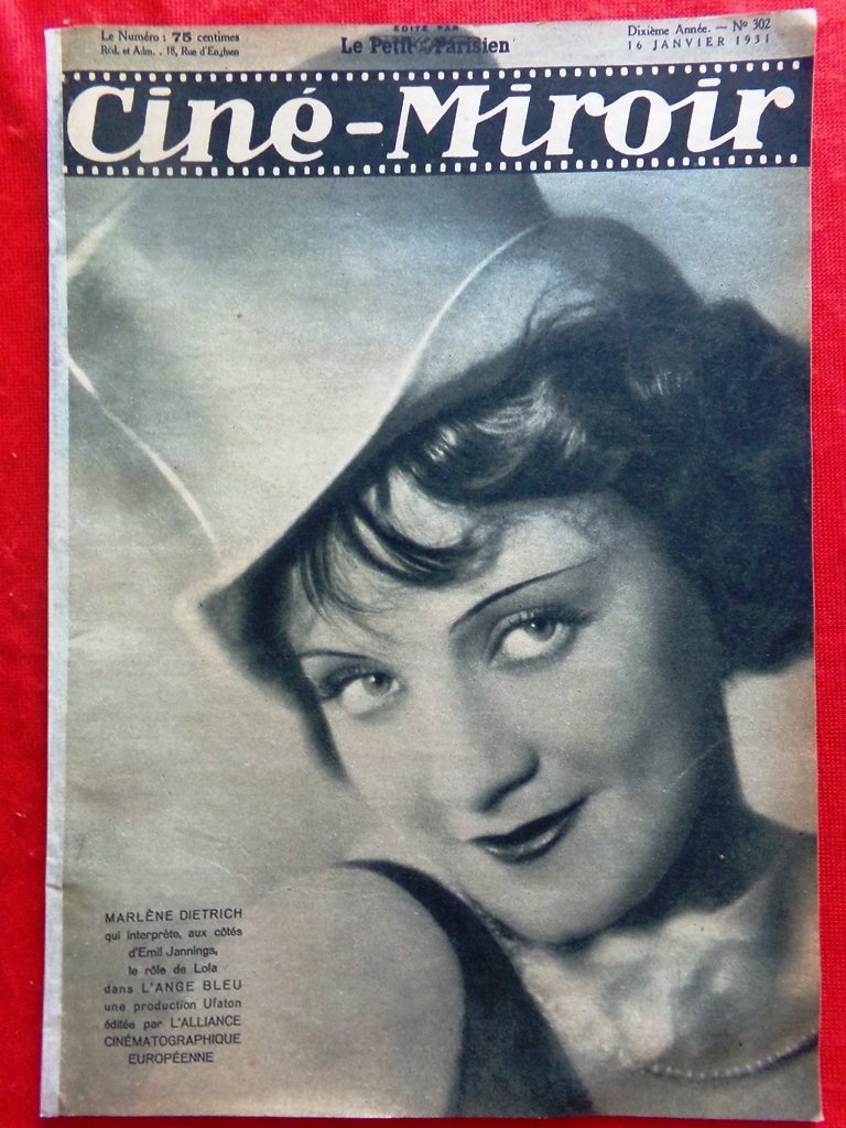 Cine-Miroir du 16 Janvier 1931 Marlène Dietrich Novarro Mercanton Lloyd …