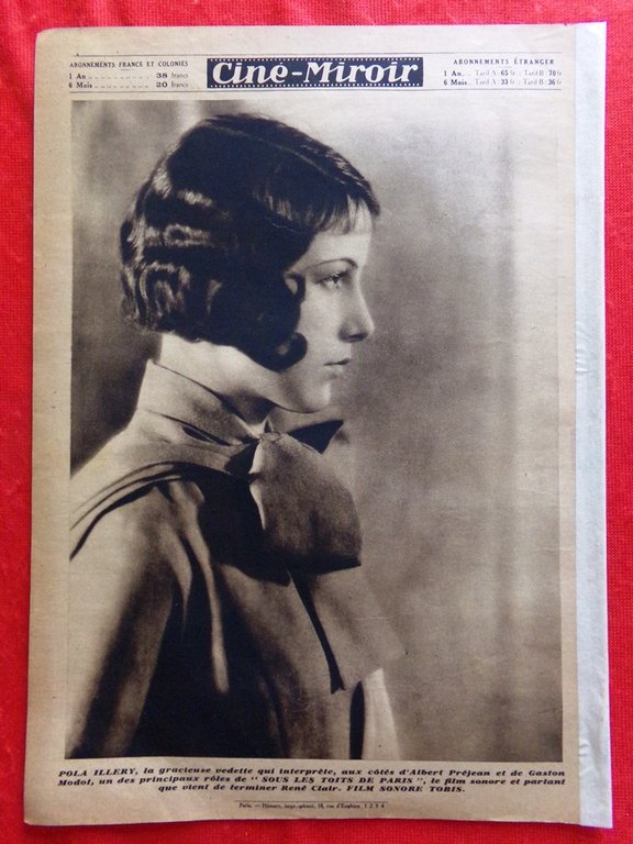 Cine-Miroir du 18 Avril 1930 Menjou Cocéa Illery La Plante …