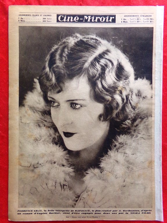 Cine-Miroir du 2 Mai 1930 Préjean Valentino Gray Manès Negri …