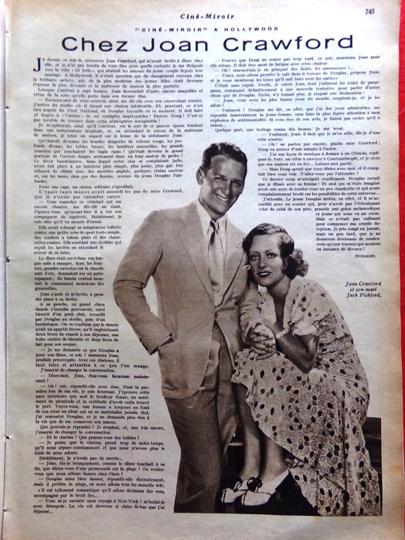 Cine-Miroir du 21 Novembre 1930 Cerdan Joan Crawford Chevalier Monnier …