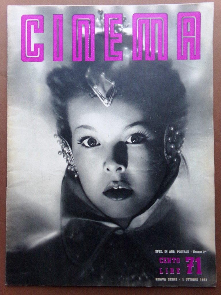 Cinema del 1 Ottobre 1951 Radha Jouvet Bresson Lorre Flaherty …