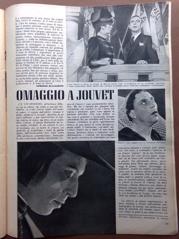 Cinema del 1 Ottobre 1951 Radha Jouvet Bresson Lorre Flaherty …