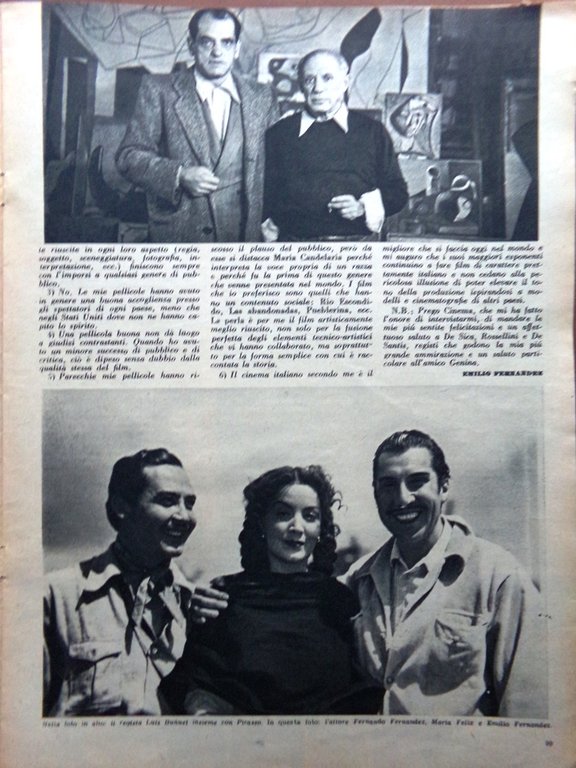 Cinema del 1 Settembre 1952 Stroheim Renoir Clouzot Laage Ford …