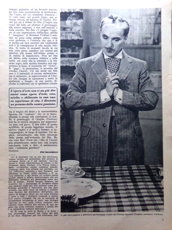 Cinema del 15 Luglio 1951 Charlot Potemkin Eisenstein Stekly Germi …