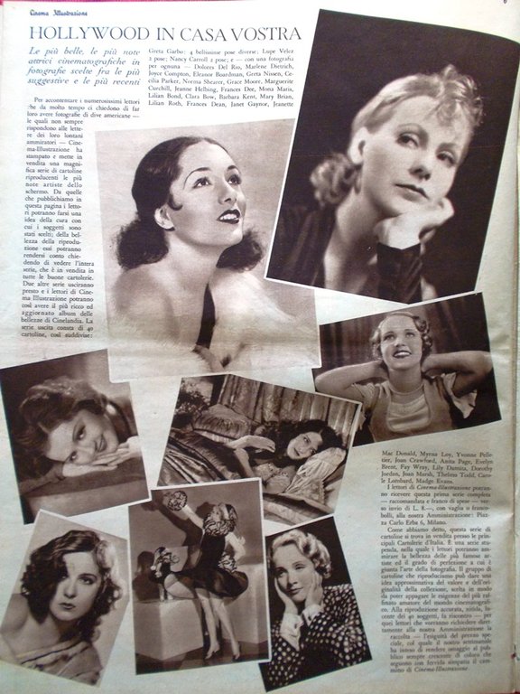 Cinema Illustrazione 11 Novembre 1931 Anita Page Condannato Segretaria Viaggio