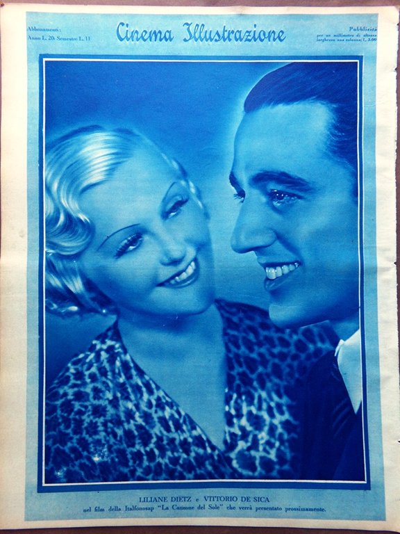 Cinema Illustrazione 18 Ottobre 1933 Marlene Dietrich De Sica Bradley …