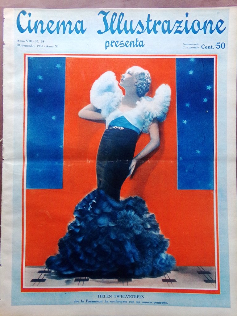 Cinema Illustrazione 20 Settembre 1933 Greta Garbo Gilbert Chaplin Lo …