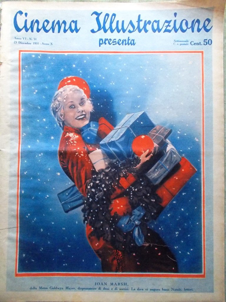 Cinema Illustrazione 23 Dicembre 1931 Marsh Montenegro Lowe Natale a …