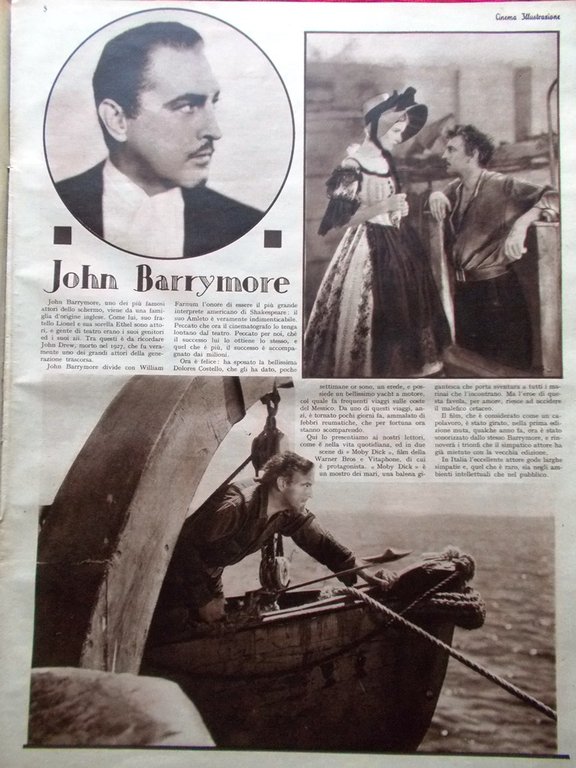 Cinema Illustrazione 25 Marzo 1931 Marnau Barrymore Lloyd Dick Barthelmess …