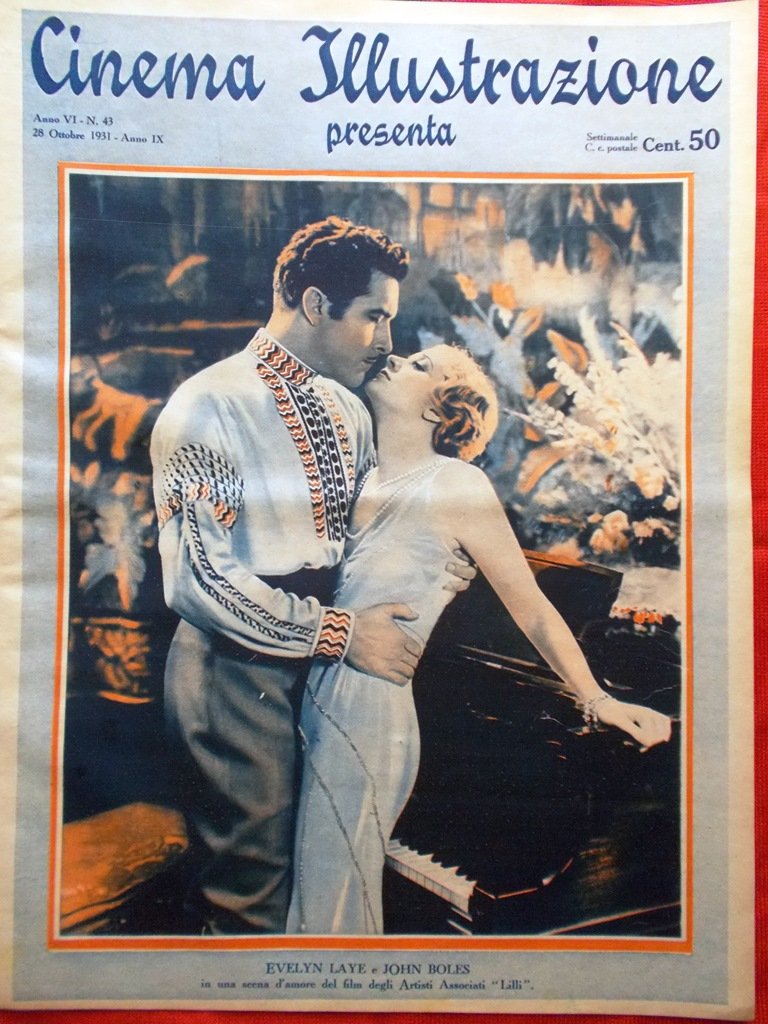 Cinema Illustrazione 28 Ottobre 1931 Ventaglio Pompadour Hayakawa Jordan Taylor