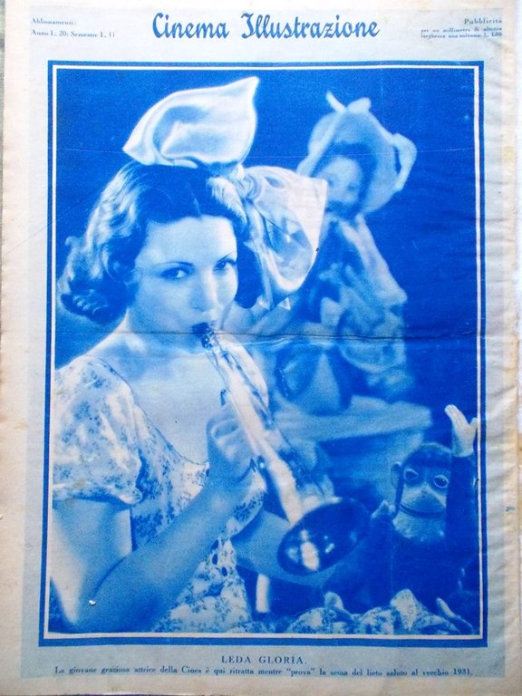 Cinema Illustrazione 30 Dicembre 1931 Leda Gloria Garbo Pickford Spazio …