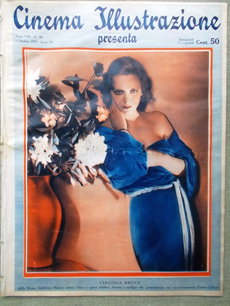 Cinema Illustrazione 4 Ottobre 1933 Catene Amelia Earhart Chevalier Shearer …