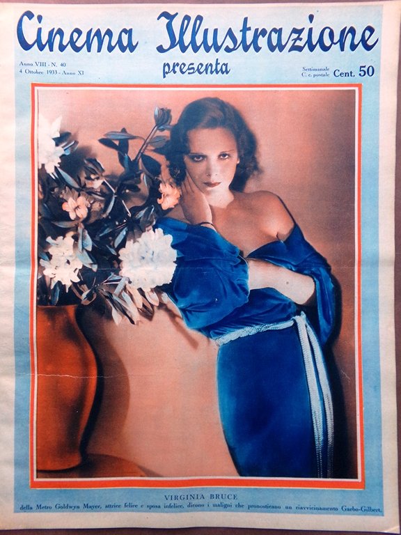 Cinema Illustrazione 4 Ottobre 1933 Catene Amelia Earhart Chevalier Shearer …