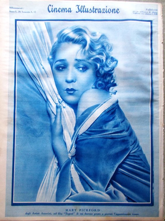 Cinema Illustrazione 5 Luglio 1933 Evans Pickford Umberto Melnati Harvey …