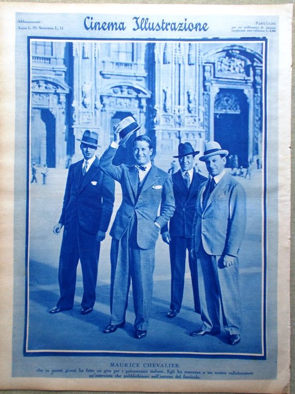 Cinema Illustrazione 5 Ottobre 1932 Maurice Chevalier Angelo Musco Demoni …