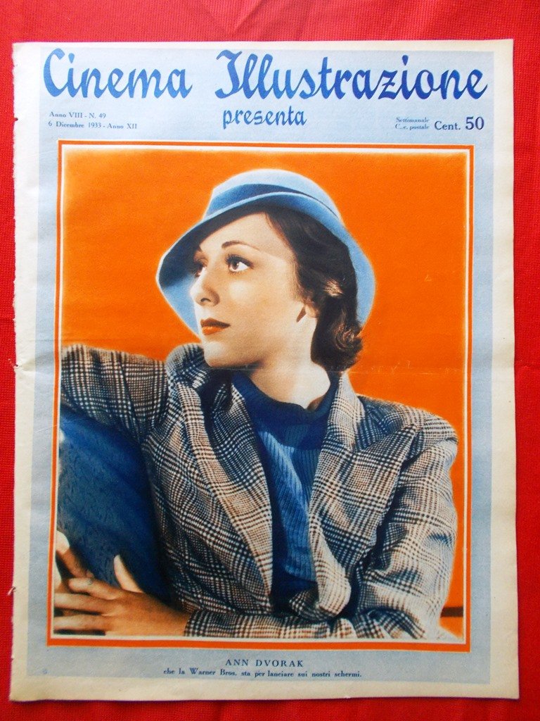 Cinema Illustrazione 6 Dicembre 1933 Ann Dvorak Marcello Spada Infedele …