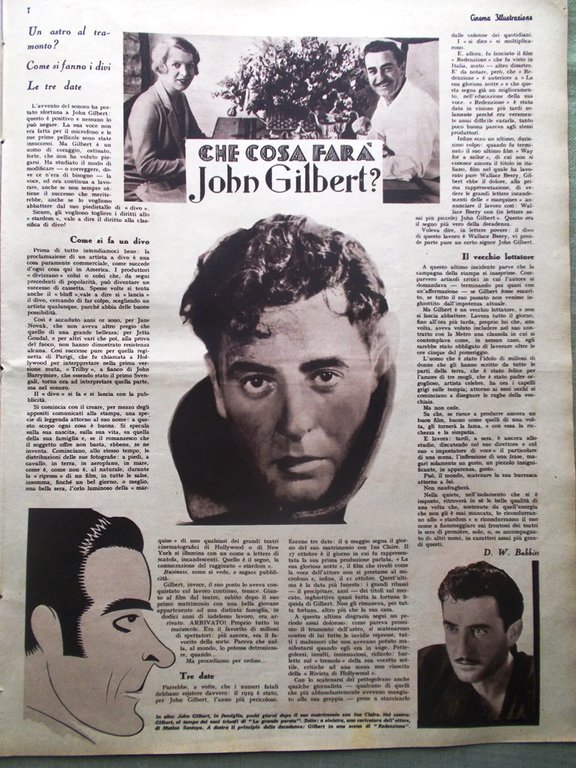 Cinema Illustrazione 8 Aprile 1931 John Gilbert Liliom Stroesco Pickford …