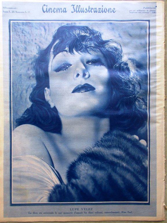 Cinema Illustrazione 8 Febbraio 1933 Dorothy Jordan Lupe Velez L'Occidente …