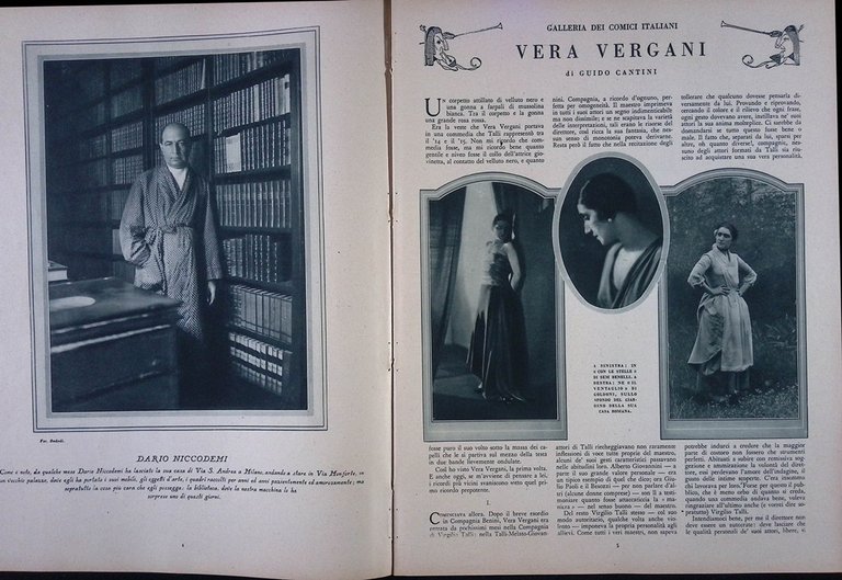 Comoedia di Agosto 1927 Vergani Niccodemi Pirandello Reinhardt Insarova Casanova