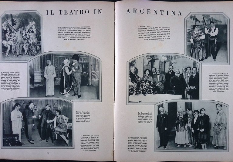 Comoedia di Agosto 1927 Vergani Niccodemi Pirandello Reinhardt Insarova Casanova