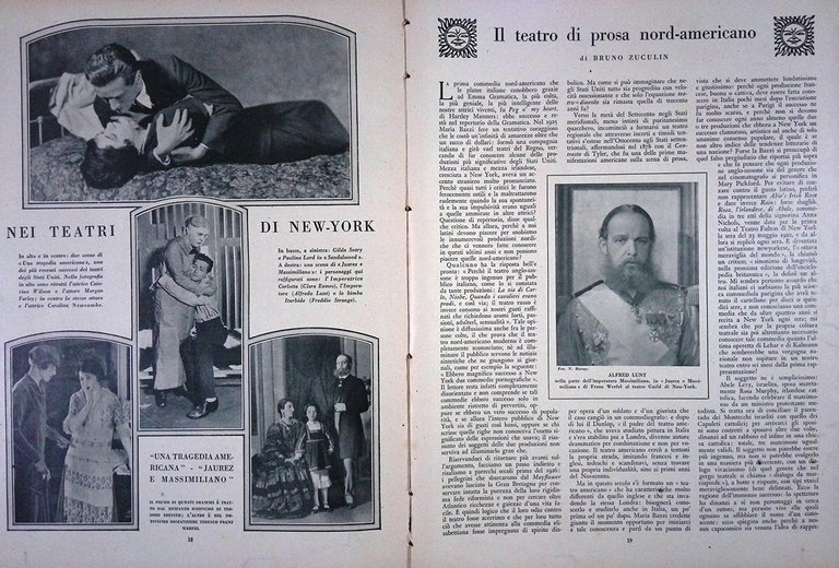 Comoedia di Dicembre 1926 Pavlova Pirandello Schure Herczeg Pitoeff Jia …