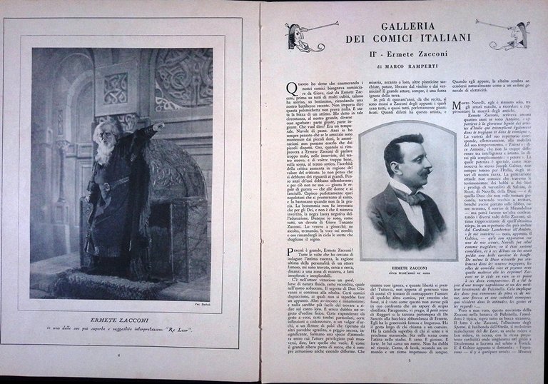 Comoedia di Luglio 1926 Zacconi Teatro Zagabria Salambò Bardos Habimah …