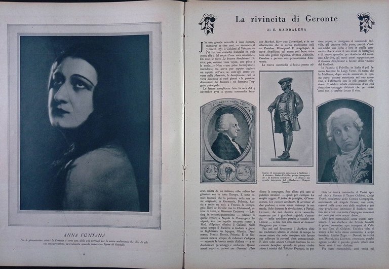 Comoedia di Luglio 1927 Szenes Baker Circo Stanislawski Vergani Racca …