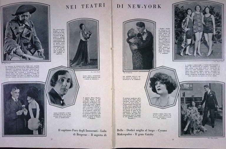 Comoedia di Maggio 1926 Lakatos Gish Labass Szenes Ruggeri Nietzsche …