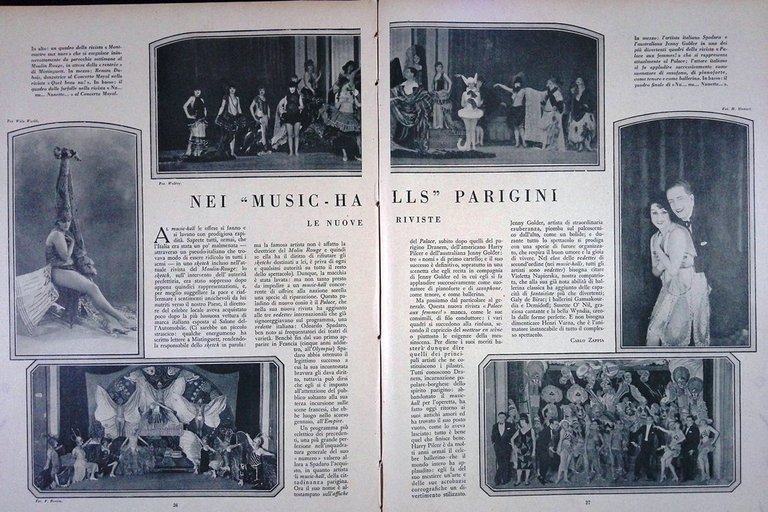 Comoedia di Novembre 1926 Cechov Varaldo Ruzzante Fairbanks Music Halls …