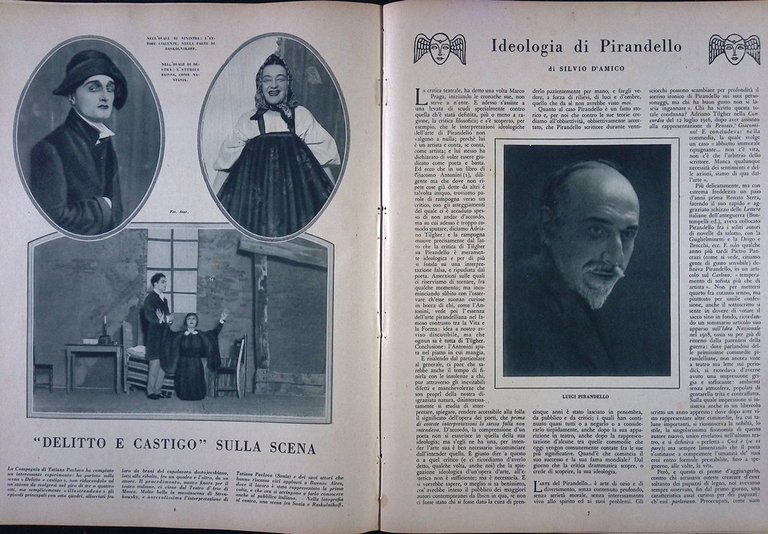 Comoedia di Novembre 1927 Pirandello Ivanovic Stanwyck Delitto Castigo Lemaitre