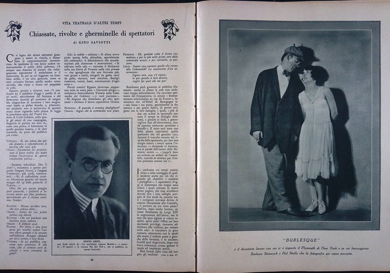 Comoedia di Novembre 1927 Pirandello Ivanovic Stanwyck Delitto Castigo Lemaitre