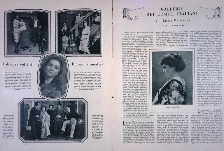 Comoedia di Settembre 1926 Gramatica Fedak Teatri di Varsavia Aguglia …