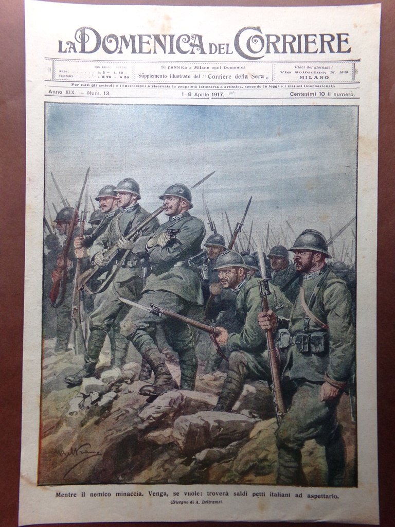 Copertina Domenica Corriere nr. 13 del 1917 WW1 Mentre il …