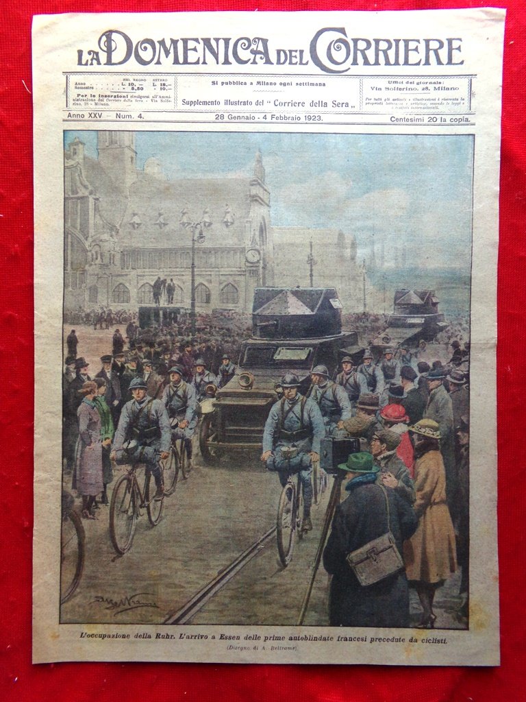 Copertina Domenica Corriere nr. 4 del 1923 Occupazione della Ruhr …