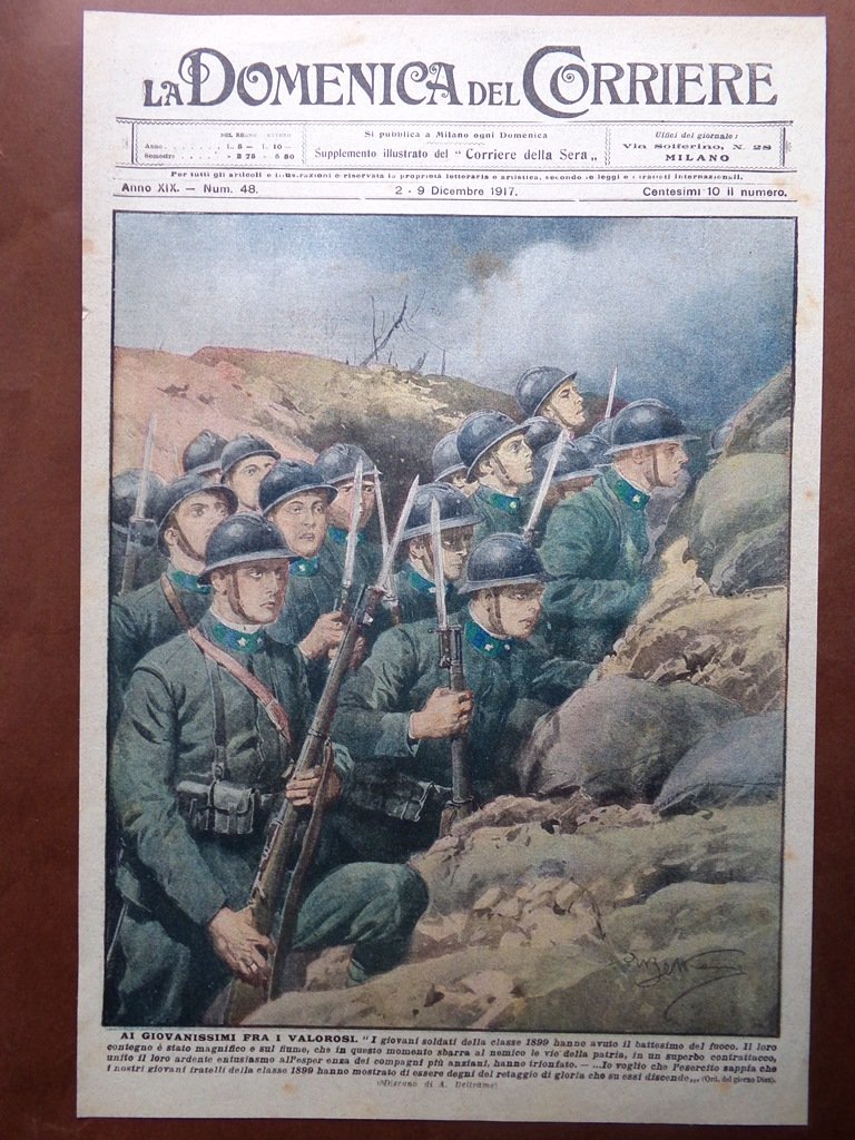 Copertina Domenica Corriere nr. 48 del 1917 WW1 Giovanissimi classe …