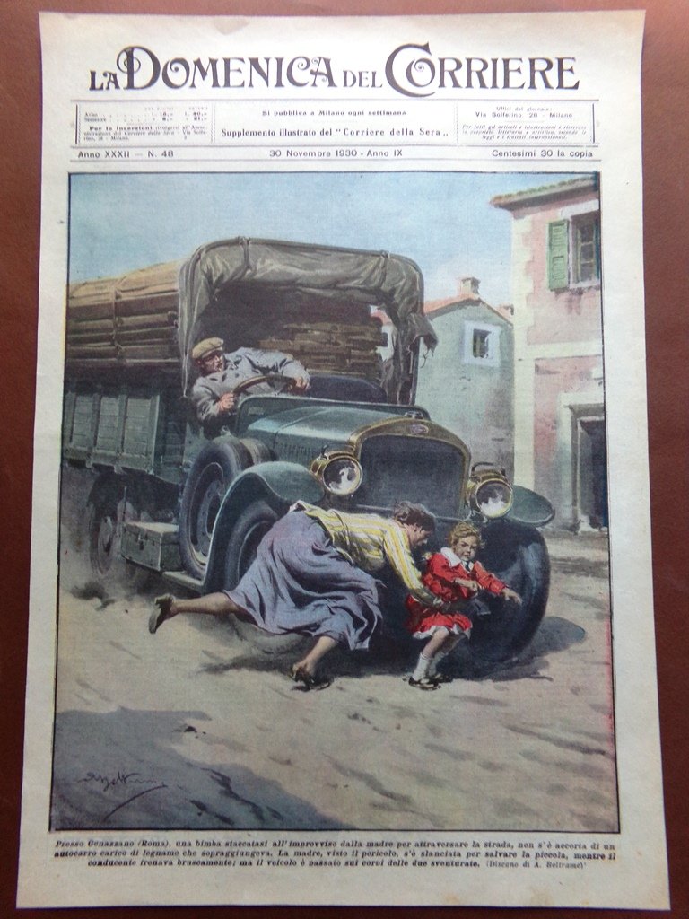 Copertina Domenica Corriere nr. 48 del 1930 Genazzano a Roma …