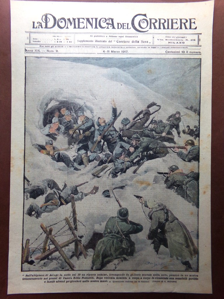 Copertina Domenica Corriere nr. 9 del 1917 WW1 Altipiano di …